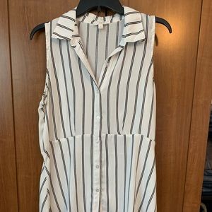 White with black stripes Tank style blouse